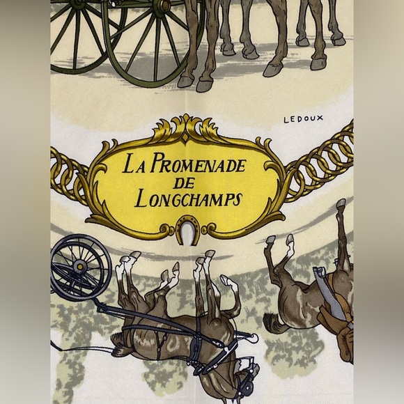 Hermes Vinatge Scarf La Promenade De Longcgamps Carre 90 Ledoux - Picture 2 of 16